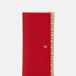 Carolina Herrera Red and Beige Patterned Wallet